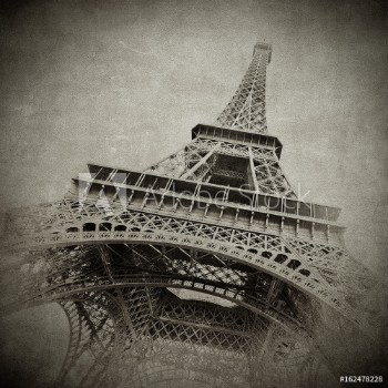 Picture of Vintage image of Eiffel tower Paris France